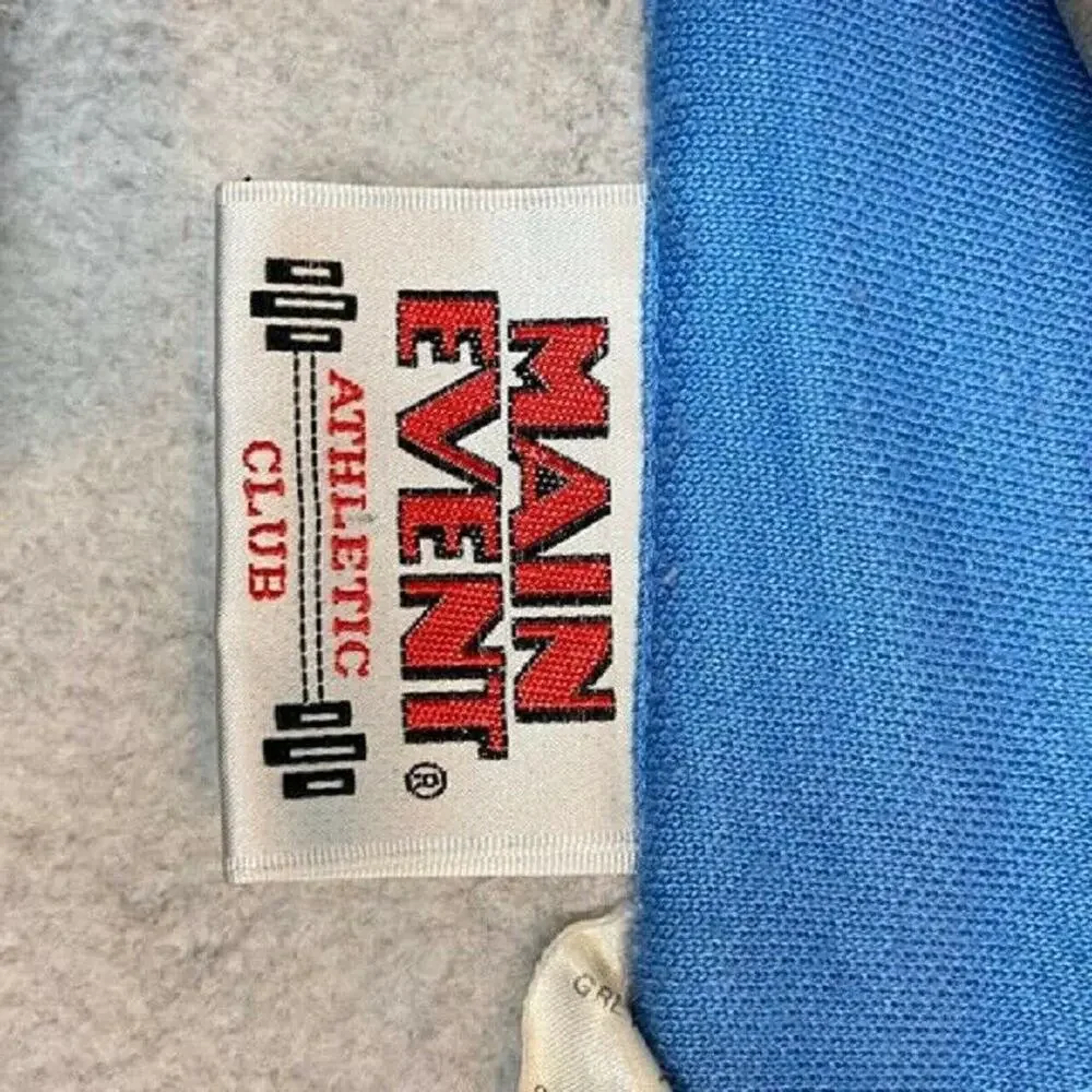 Main Event Sweatshirt Track Jacket Vintage Women's Gray Blue Zip Front Size L - Picture 5 of 13